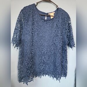 Blue Lace Women Top XXL Philosophy